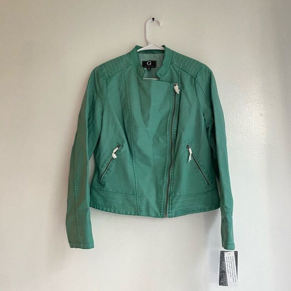 G by Giuliana Jackets & Blazers - G By Giuliana Turquoise Motorcycle Jacket